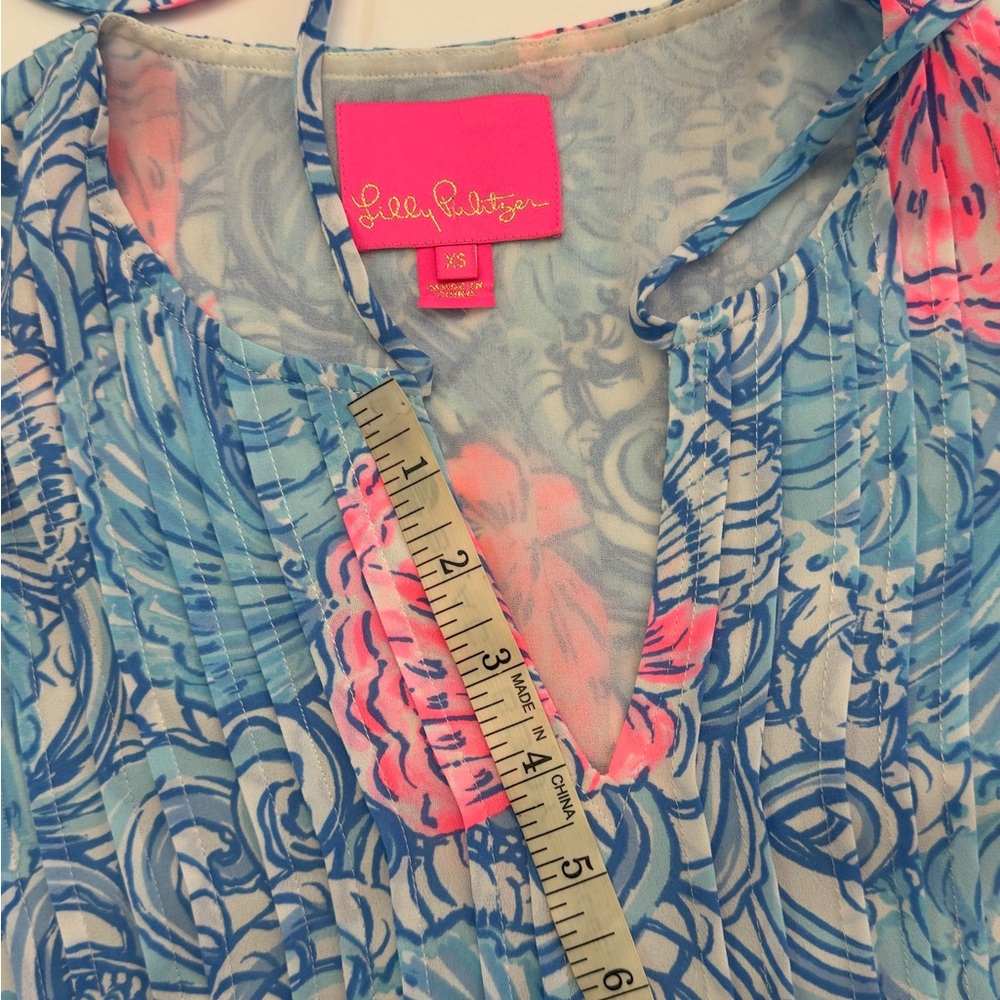 Lilly Pulitzer Marilina Tunic Dress Blue Haven Raising Shell Size XS - Picture 9 of 10
